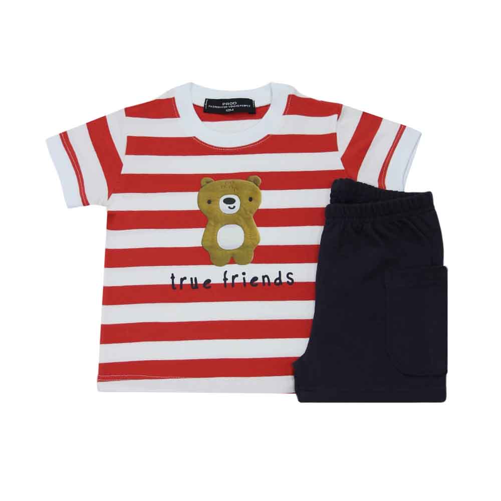 Σετ βρεφικό αγόρι 6735197/765 Ριγέ Κόκκινο