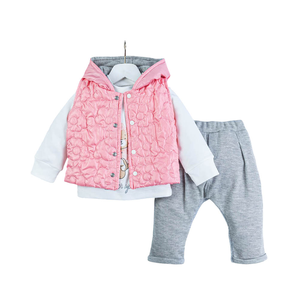Σετ βρεφικό κορίτσι 3ων τεμαχίων 6730210/1230 Πίνκ