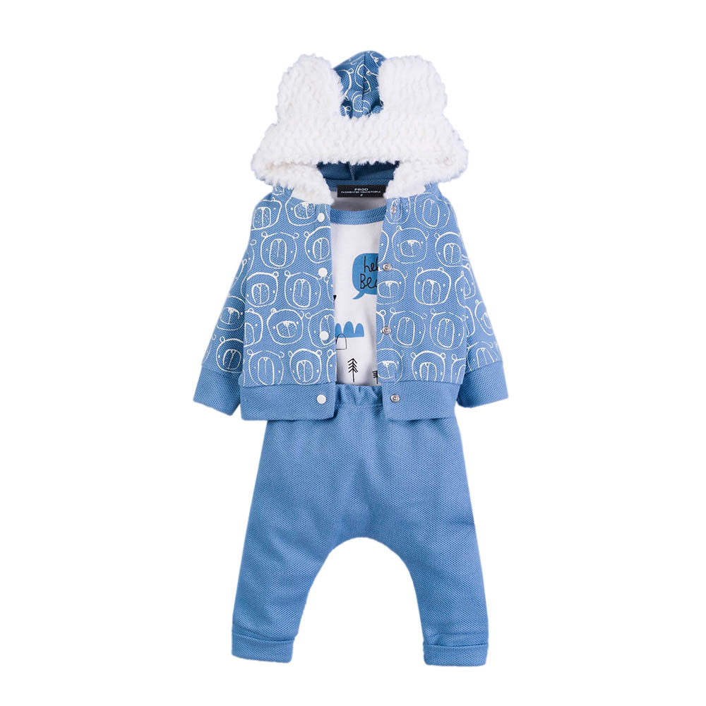 Σετ βρεφικό αγόρι 3ων τεμαχίων 6735208/960 Γαλάζιο
