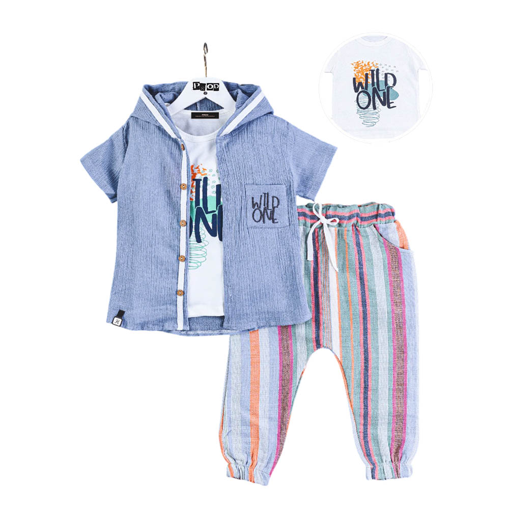 Σετ παιδικό αγόρι 3ων τεμαχίων 6535230/500 Γαλάζιο